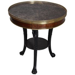 Late 18th-Early 19th Century French Empire Mahogany Black Marble Gueridon Table Antique Late 18th-Early 19th Century French Empire Mahogany Black Marble Gueridon Table