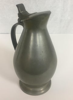 Late 18th-Early 19th Century French Pewter Flagon or Tankard, Royal Engraving