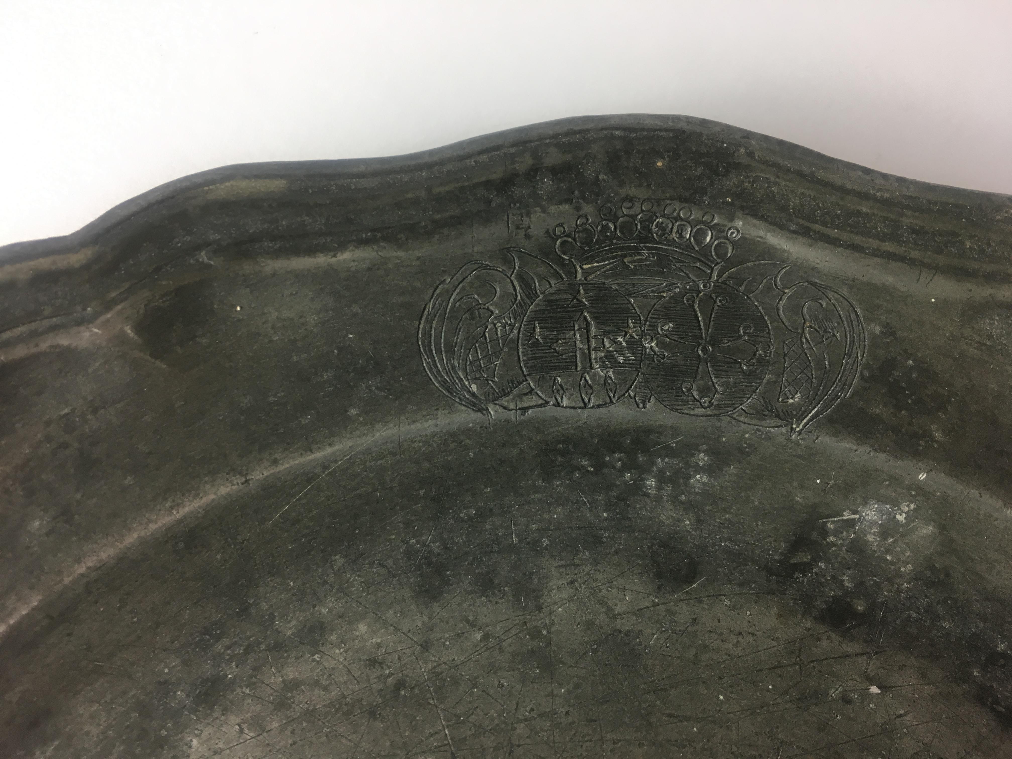 18th Century Late 18th-Early 19th Century French Pewter Plate