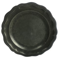 Antique Late 18th-Early 19th Century French Pewter Plate