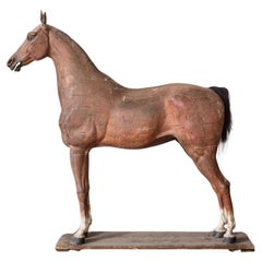 Late 18th-Early 19th Century, Full Size Wooden Sculpture of a Horse