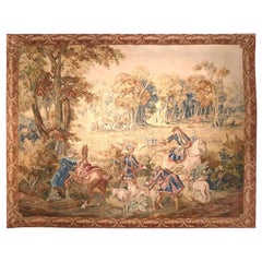 Late 18th-Early 19th Century Handwoven Hunt Tapestry from Brussels