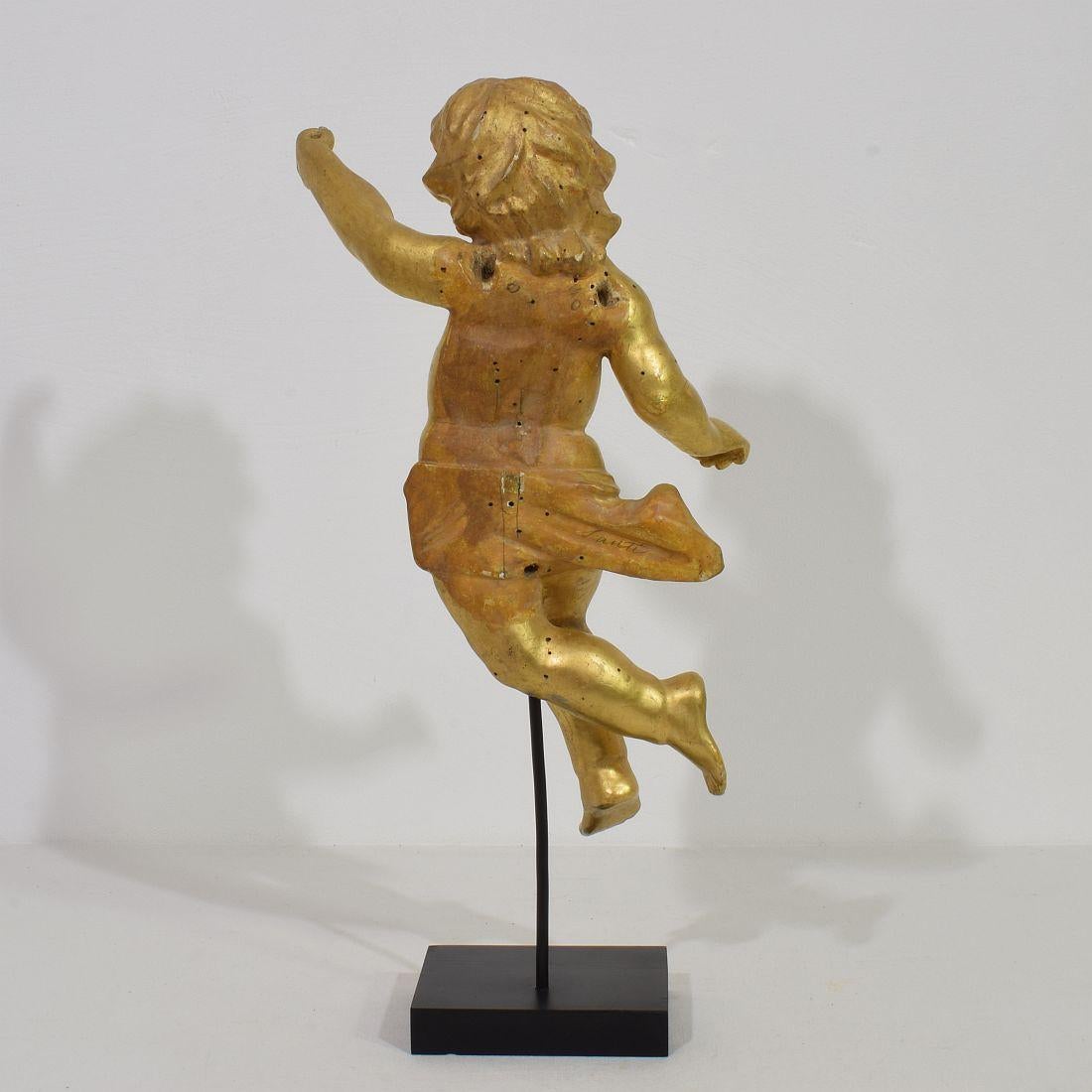 18th Century Late 18th / Early 19th Century Italian Giltwood Neoclassical Angel For Sale