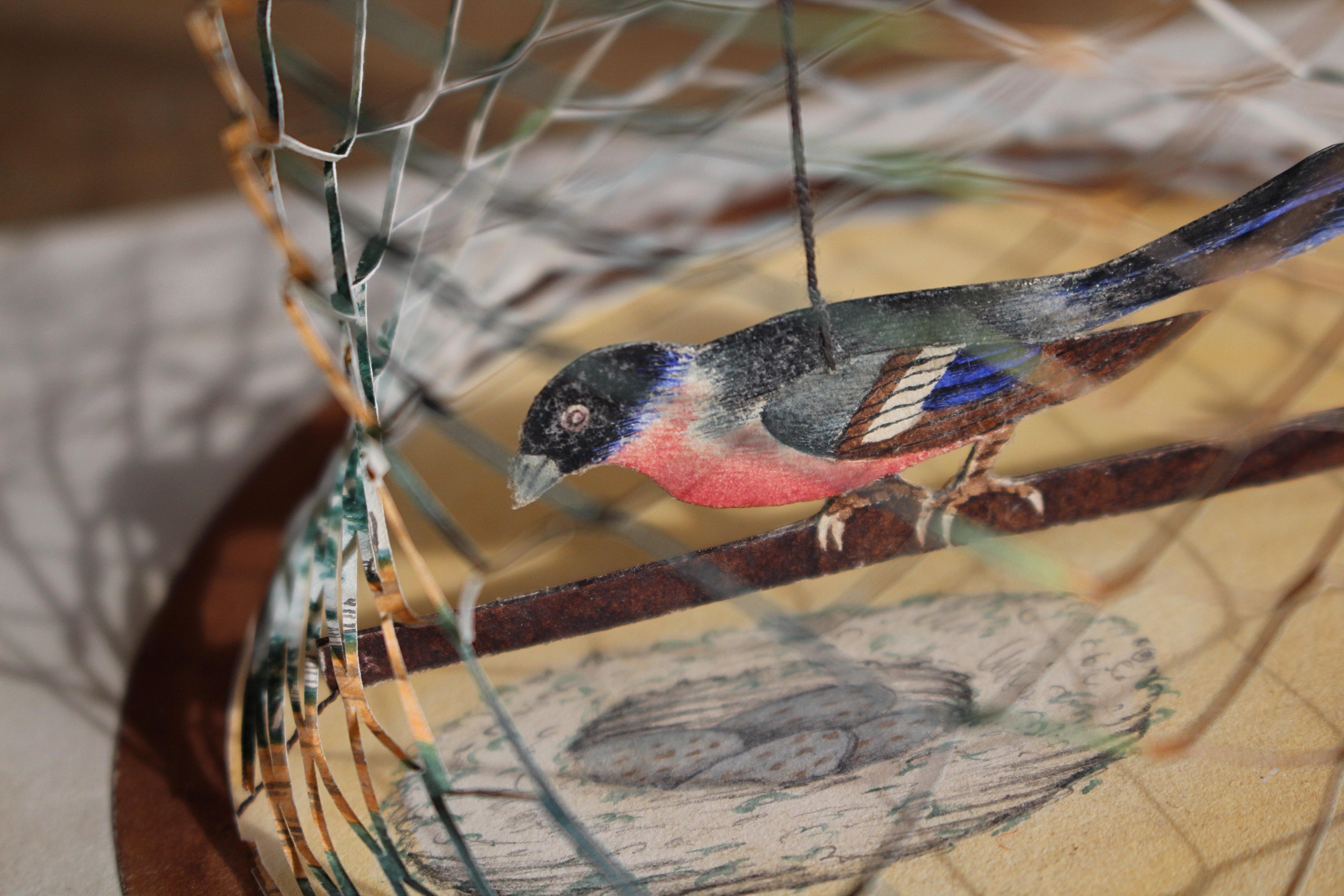 Fin du 18e siècle/début du 19e siècle Cage à oiseaux en toile d'araignée peinte à la main pour les amoureux et la Saint-Valentin en vente 8