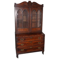 Late 18th-Early 19th Century Mahogany Secretary with Slant Front Writing Desk