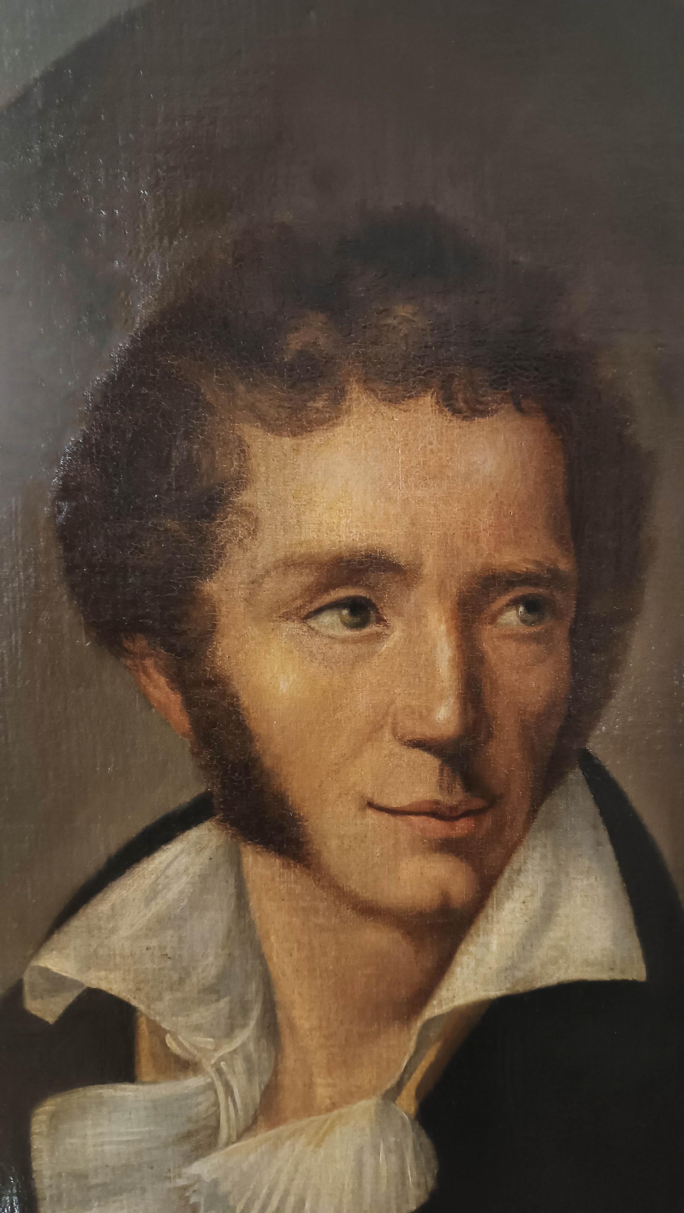 LATE 18th-EARLY 19th CENTURY PORTRAIT OF A YOUNG POET In Good Condition For Sale In Firenze, FI