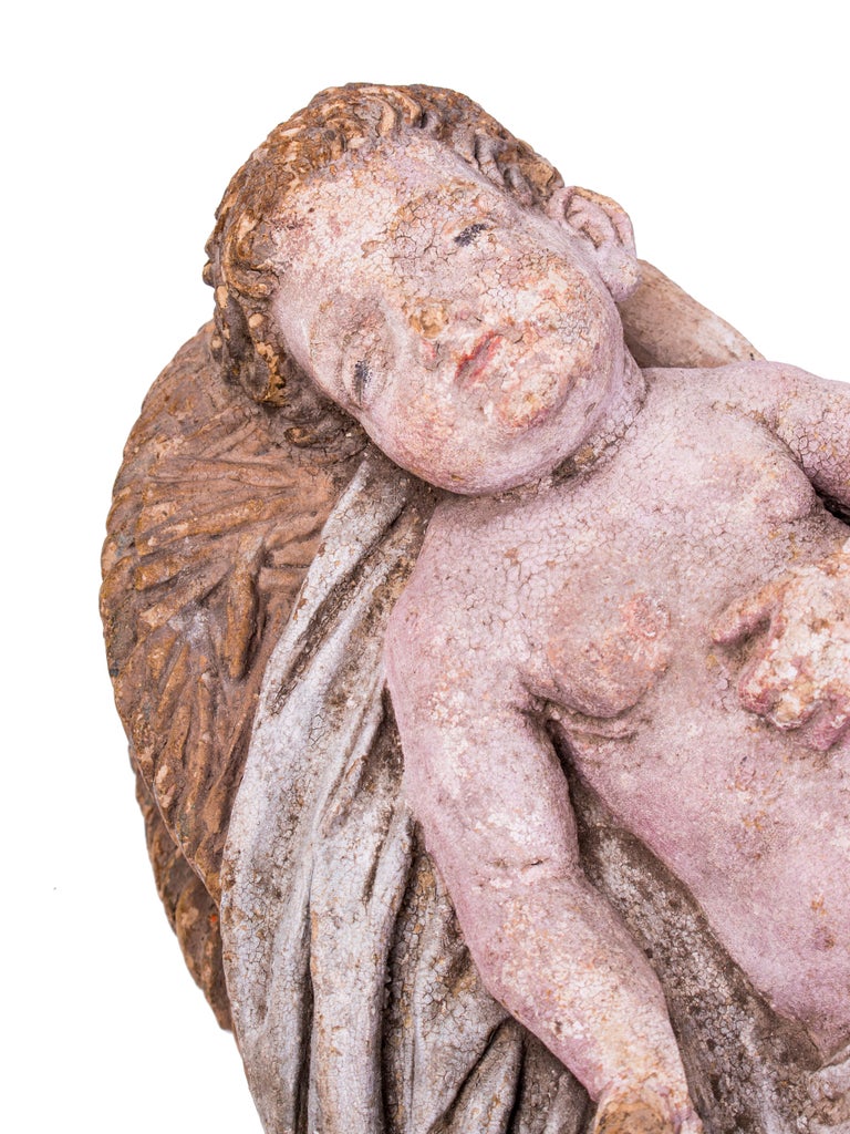 Late 18thEarly 19th Century Spanish Painted Terracotta Baby Jesus