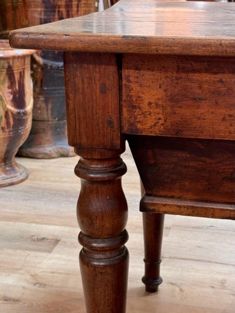 Walnut Late 18th-early 19th French Provincial walnut dough table For Sale