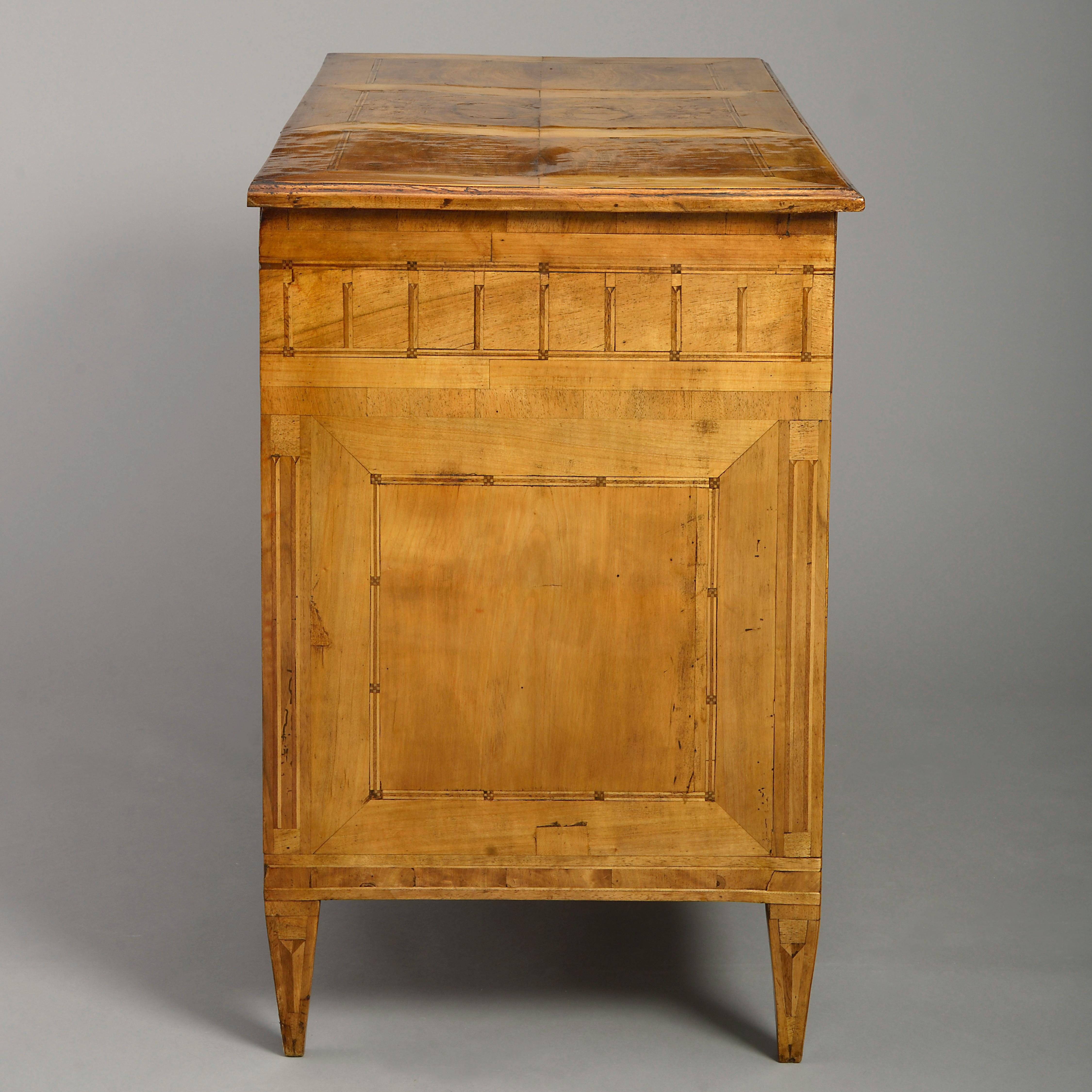 Parquetry Late 18th Louis XVI Period Walnut Commode