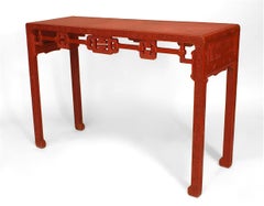 Chinese Red Cinnabar Console Table