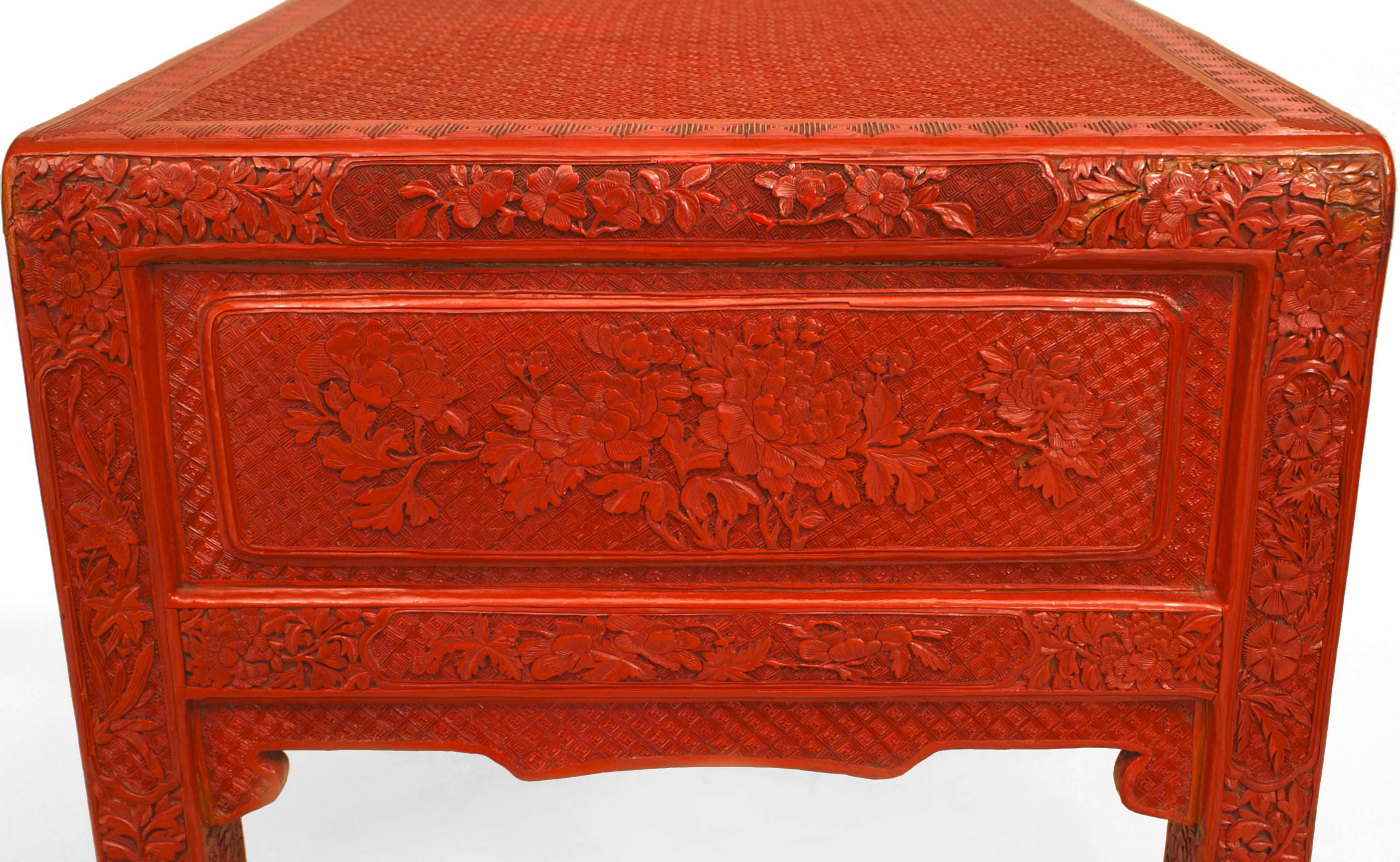 Chinese Red Cinnabar Console Table For Sale 1