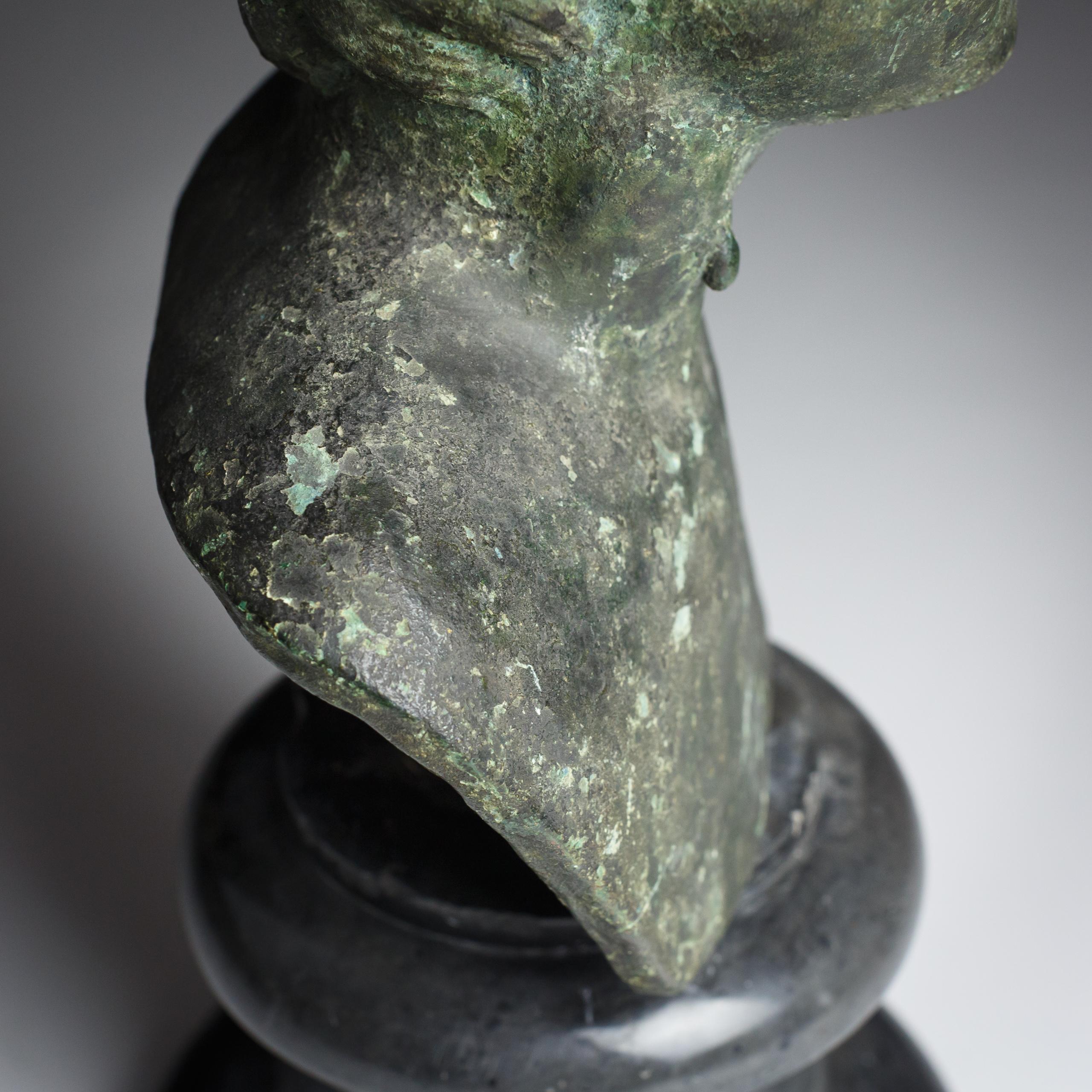 Busto de bronce de fauno o sátiro de finales del siglo XVIII o principios del XIX en venta 5
