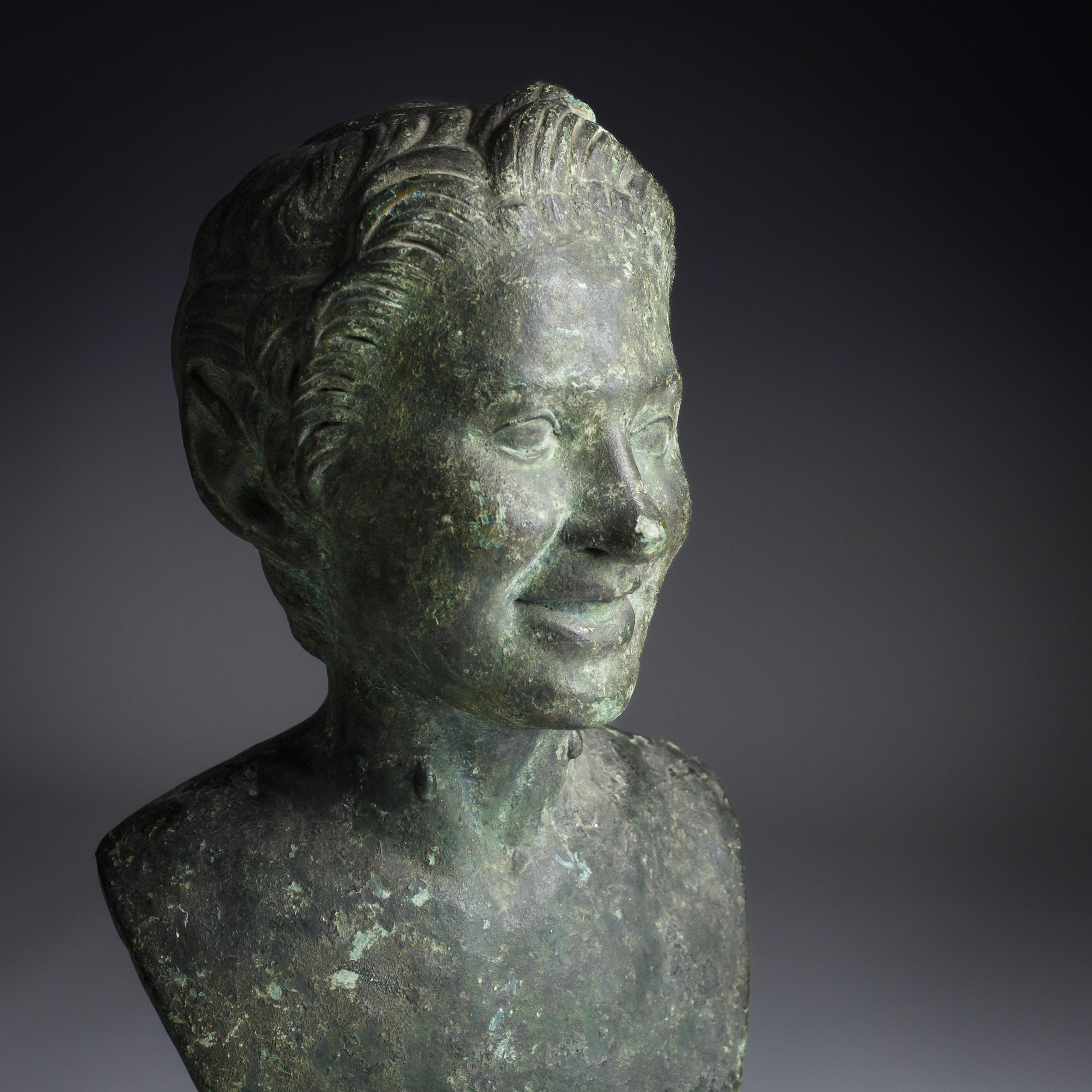 Busto de bronce de fauno o sátiro de finales del siglo XVIII o principios del XIX en venta 1