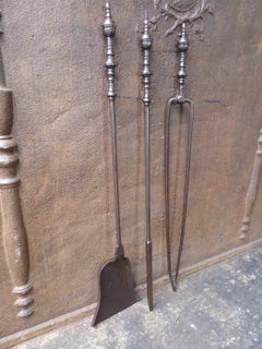 Late 18th or Early 19th Century Dutch Neoclassical Fireplace Tools of Fire Tools