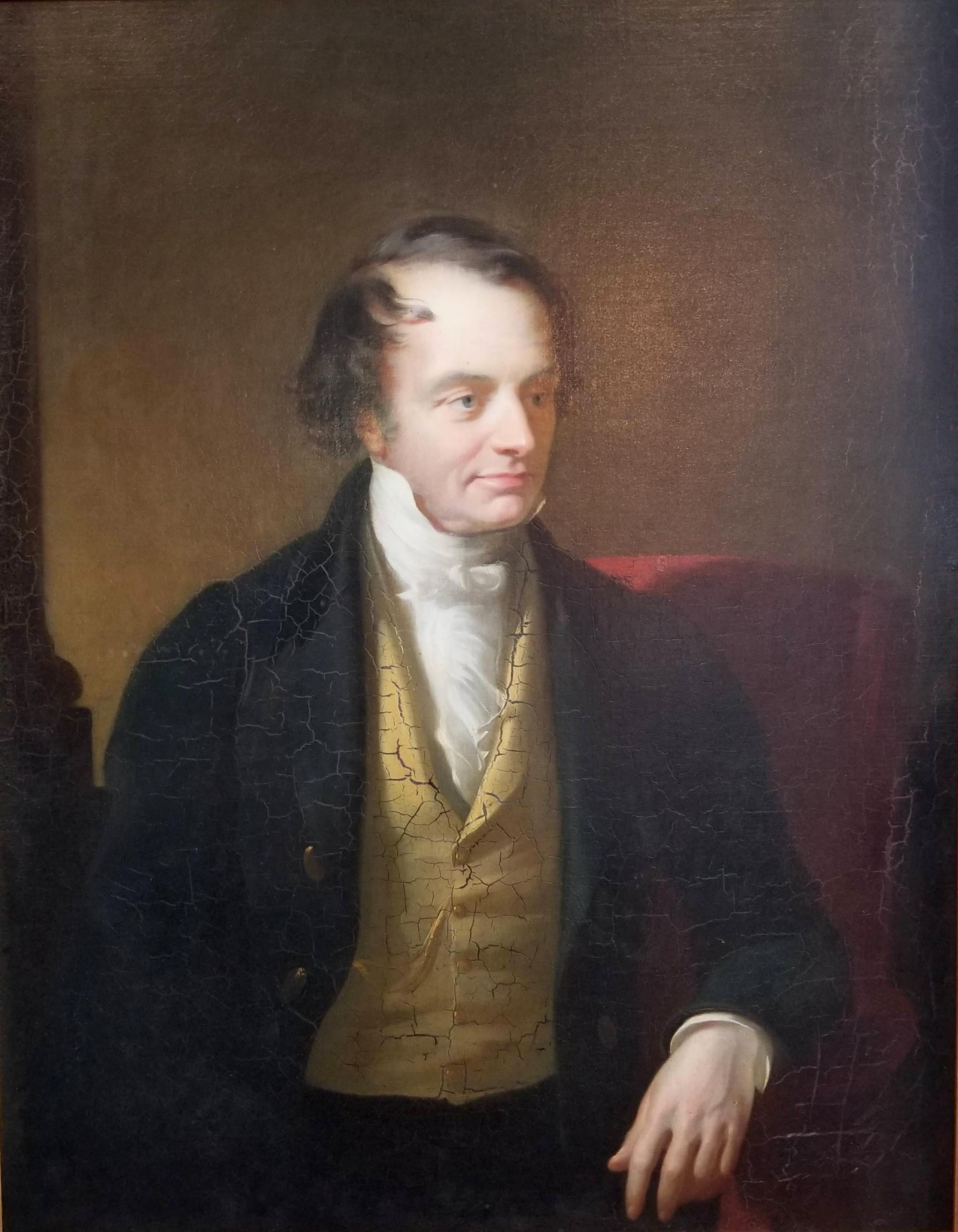 American Late 18th or Early 19th Century Portrait of a Gentleman Oil On Canvas For Sale