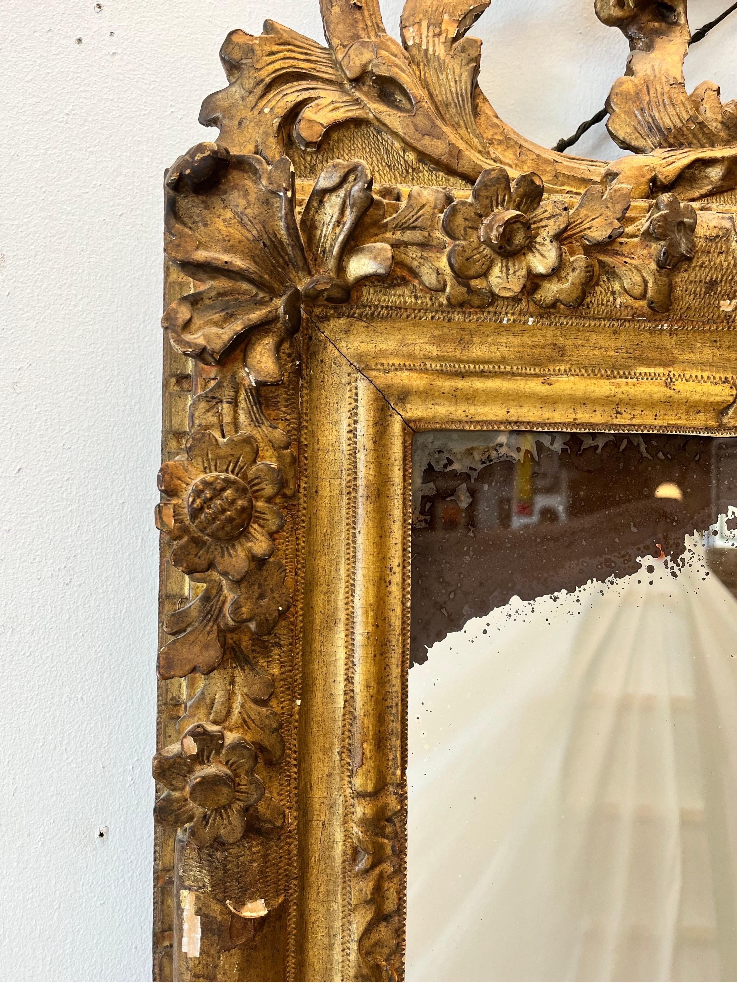 Late 18th or Early 19th Century Regence Louis XIII Style Ornate Cherub Mirror For Sale 6