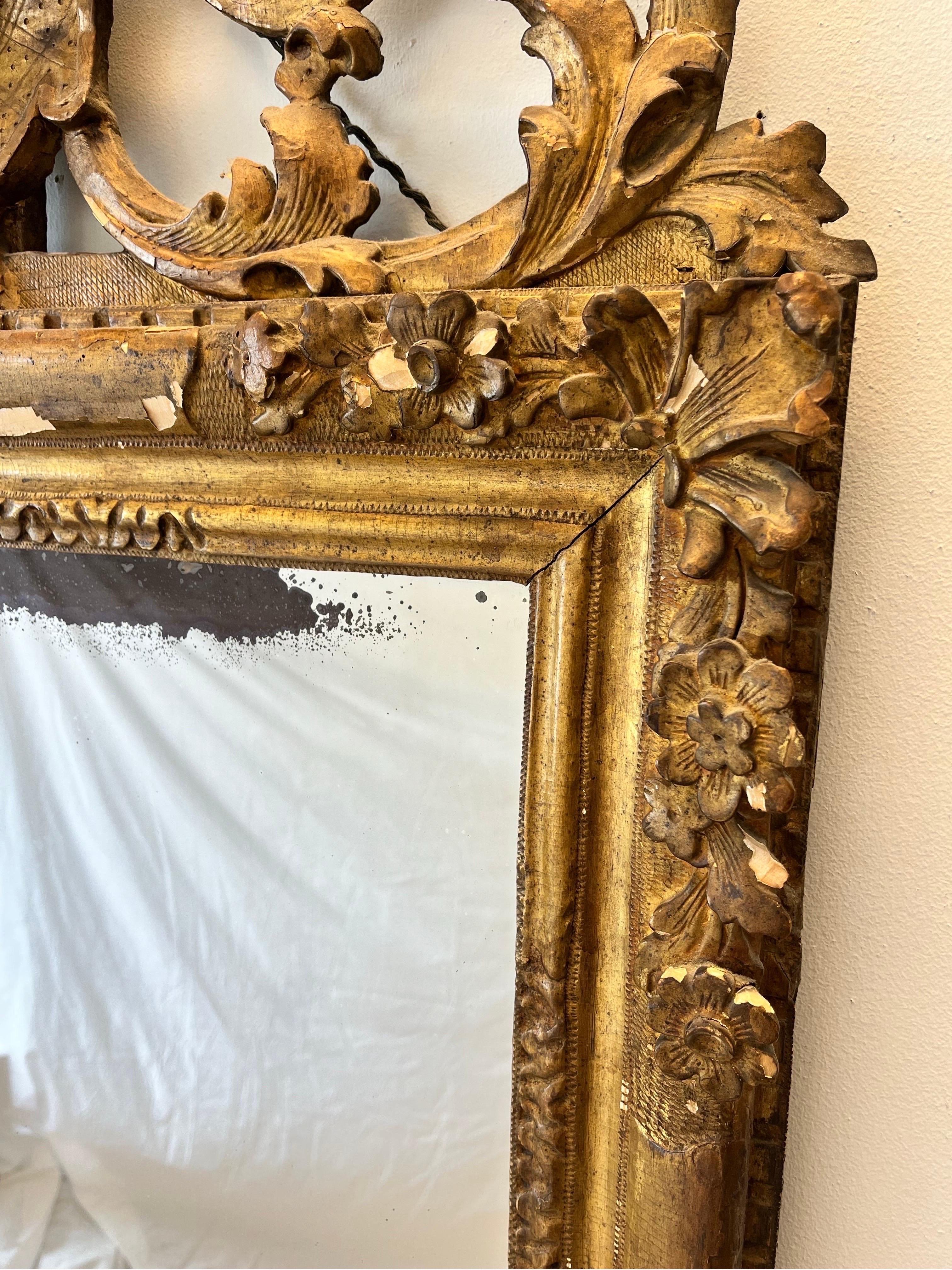 Late 18th or Early 19th Century Regence Louis XIII Style Ornate Cherub Mirror For Sale 8
