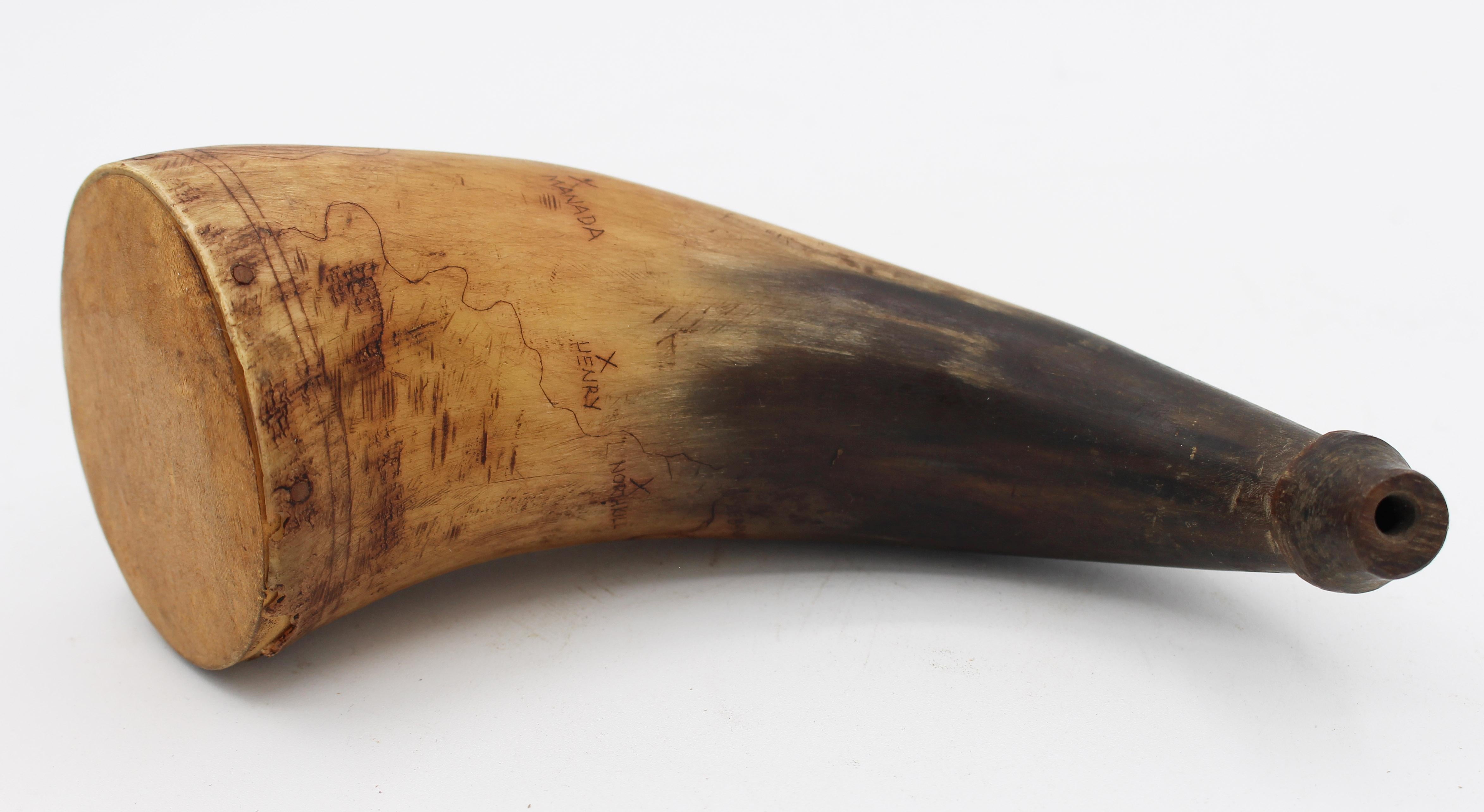Late 18th to Early 19th Century Pennsylvania Etched Powder Horn 4