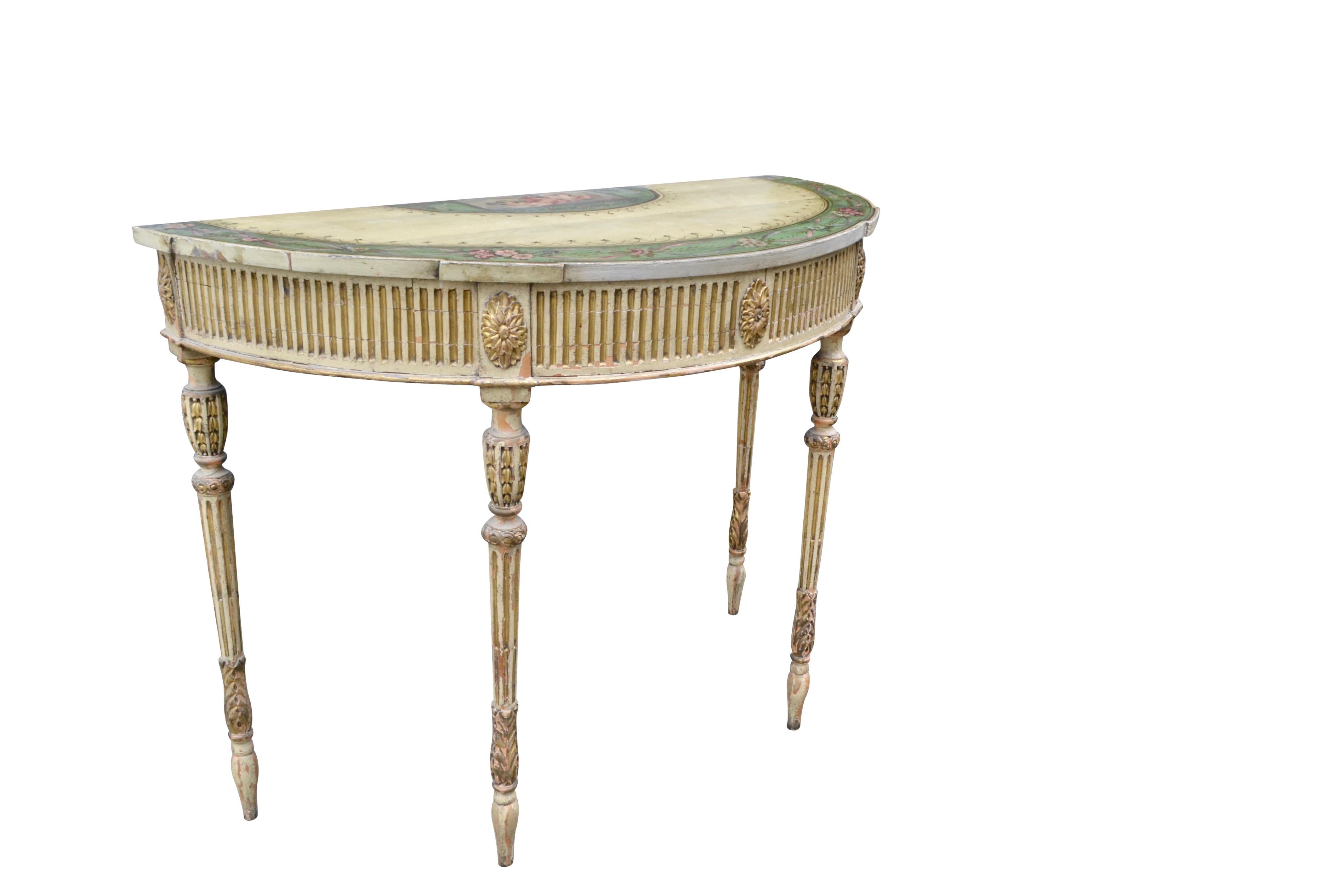 Consola Demi-lune del periodo Adam de finales del siglo XVIII Británico en venta