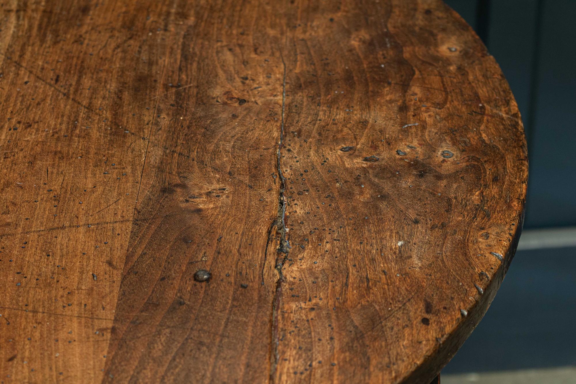 Late 18thc English Ash & Fruitwood Cricket / Tavern Table In Good Condition In Staffordshire, GB