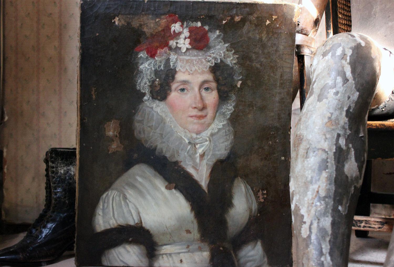 Late 18th Century French School Oil on Canvas Portrait of a Lady circa 1780-1790 9