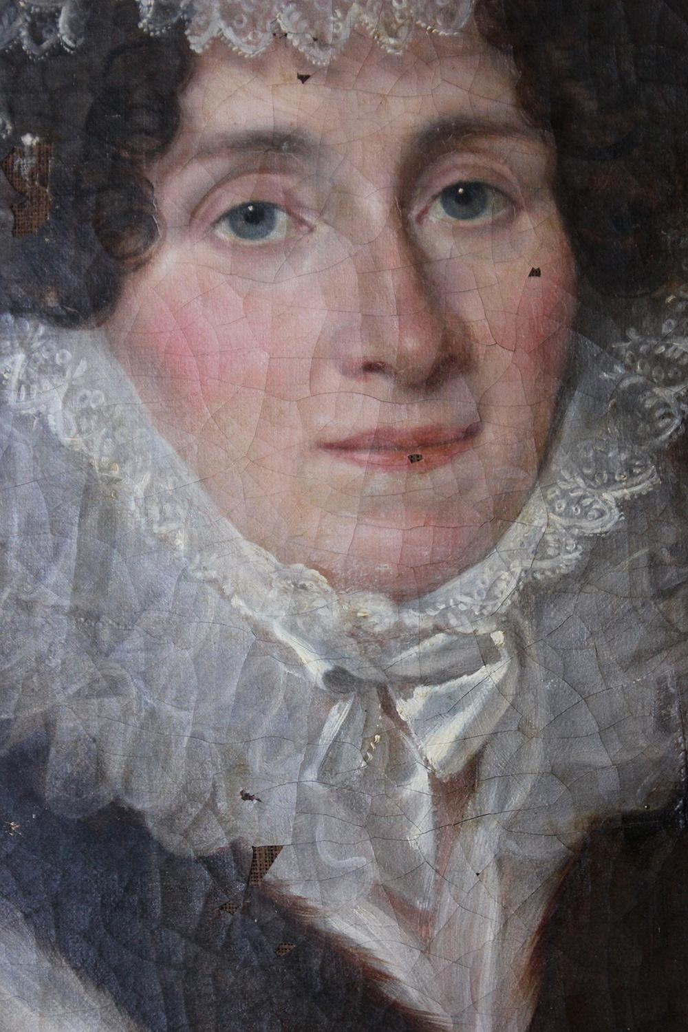 Late 18th Century French School Oil on Canvas Portrait of a Lady circa 1780-1790 1