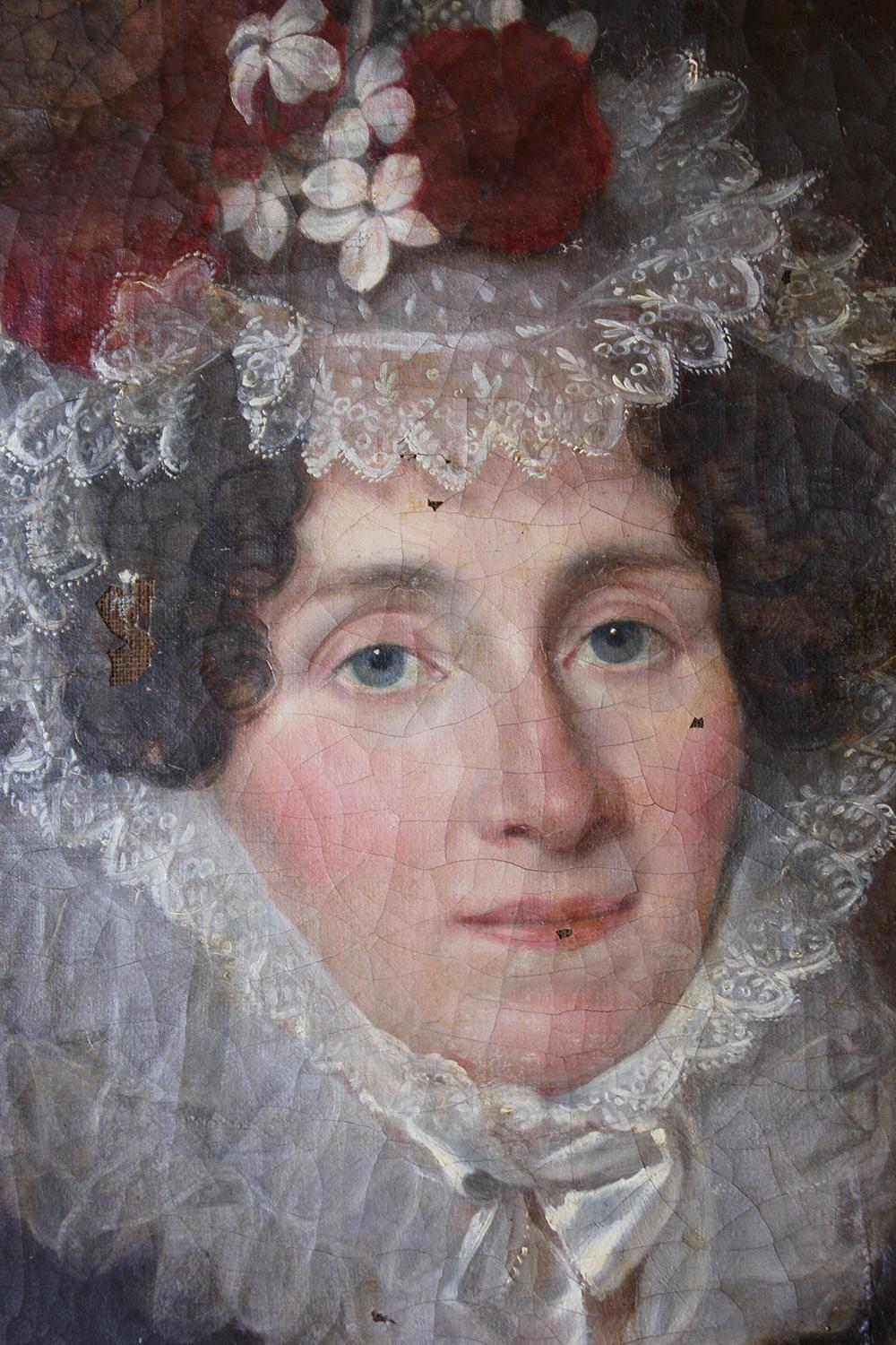 Late 18th Century French School Oil on Canvas Portrait of a Lady circa 1780-1790 2