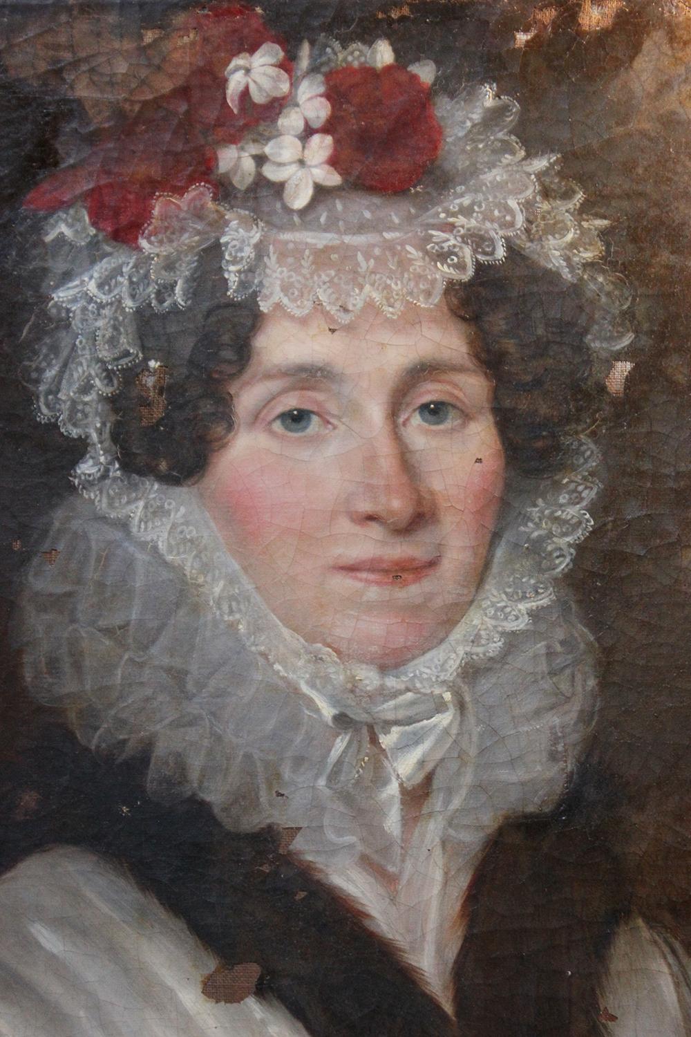 Late 18th Century French School Oil on Canvas Portrait of a Lady circa 1780-1790 3