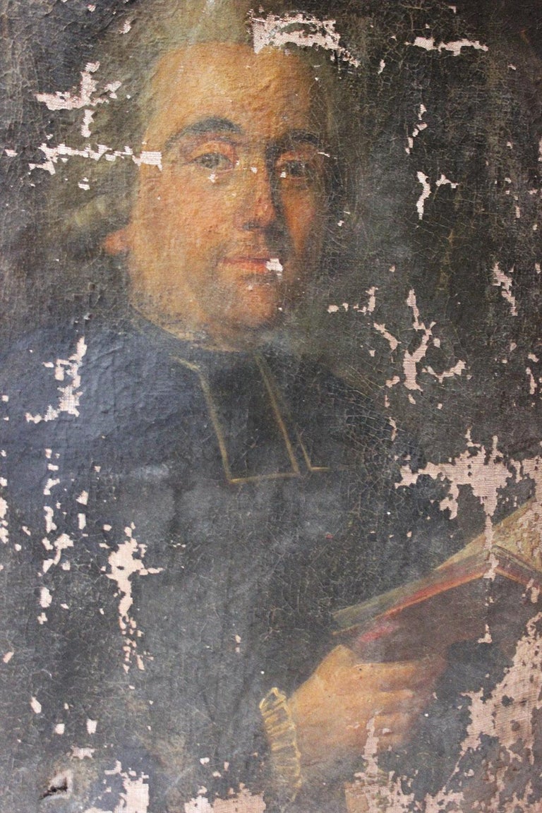 Late 18th Century French School Oil on Canvas Portrait of a Priest ...