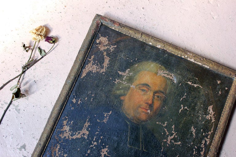 Late 18th Century French School Oil on Canvas Portrait of a Priest ...