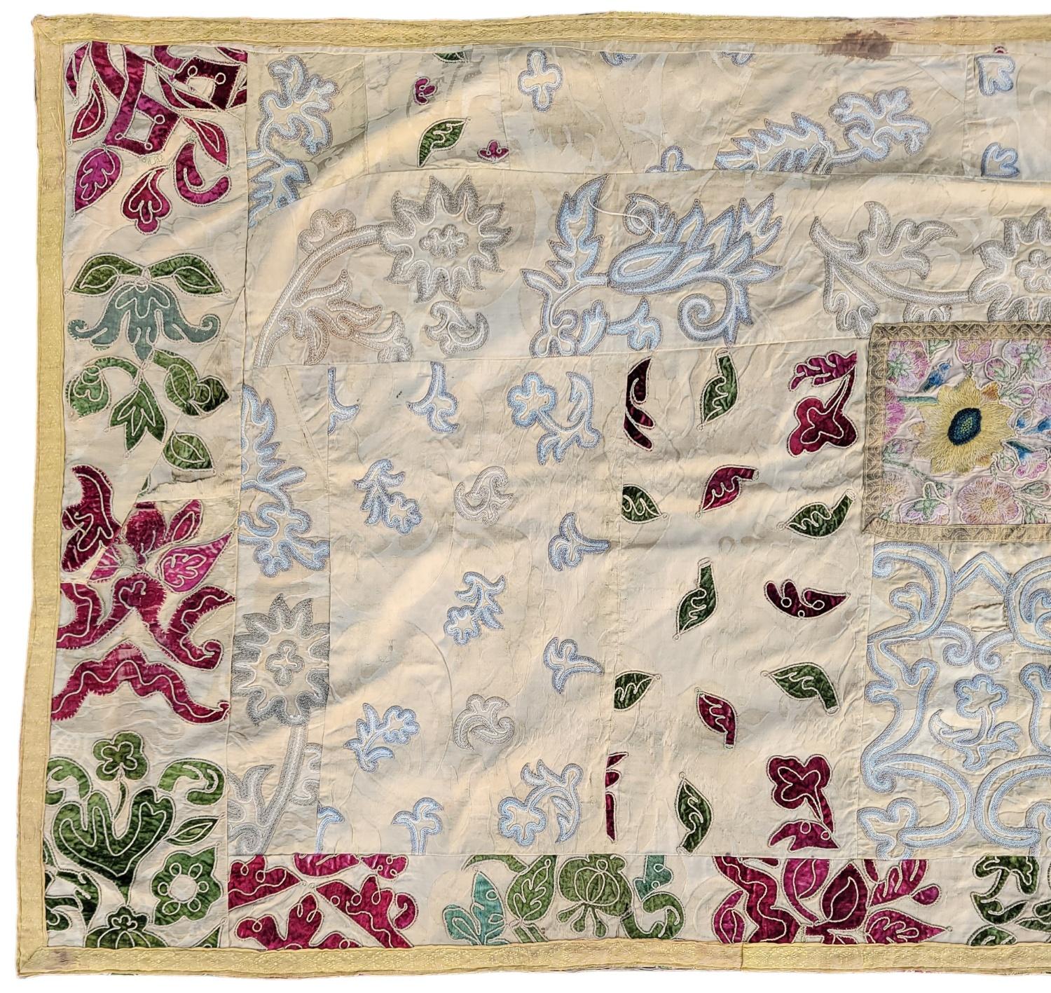 Adirondack Late 18thc Italian Alter Cloth Hand Made Applique  For Sale