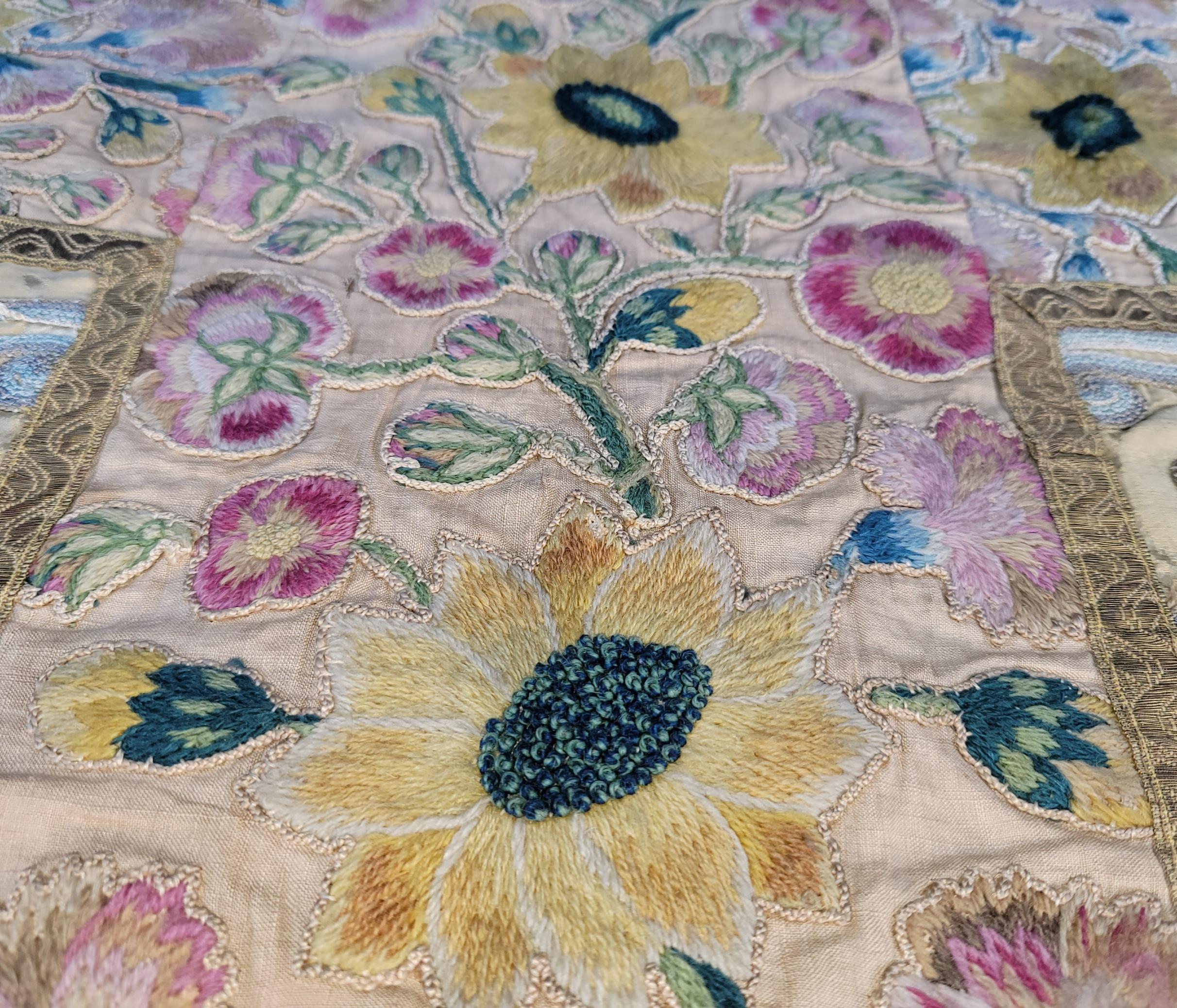 Late 18thc Italian Alter Cloth Hand Made Applique  For Sale 1