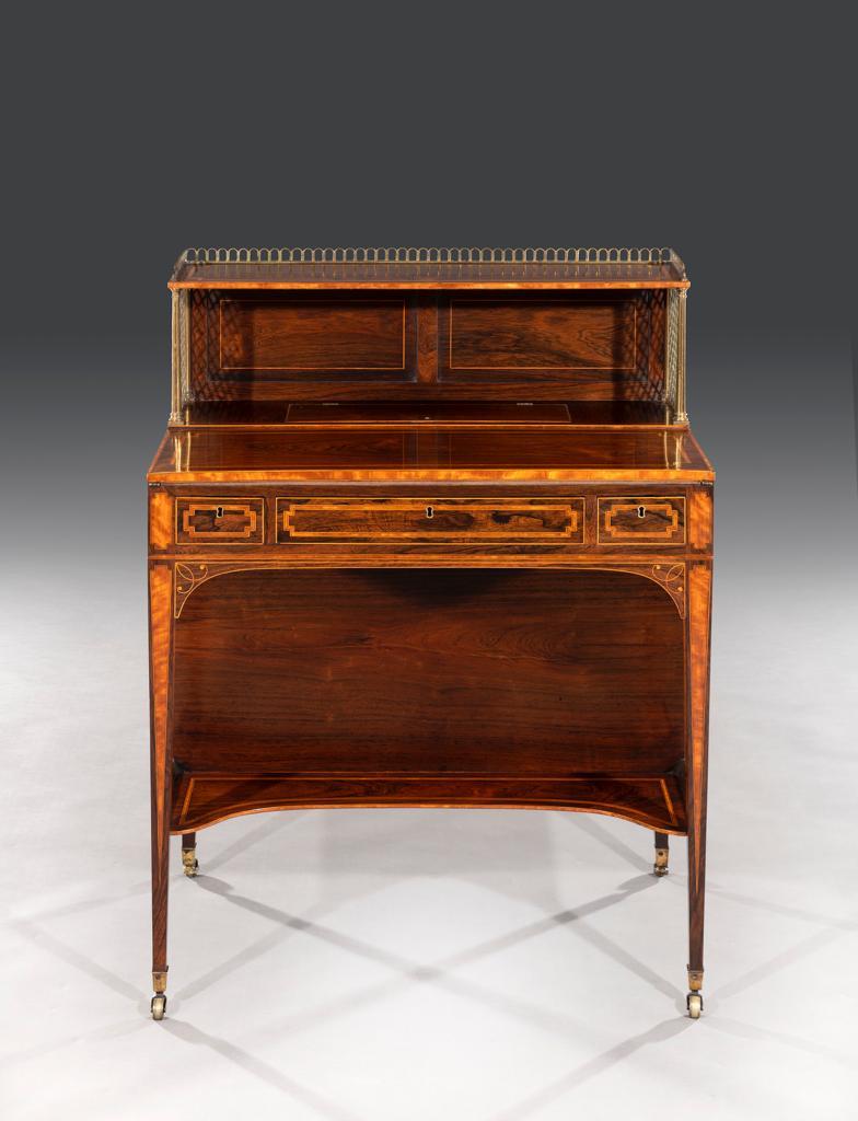 English Late 18th Century Rosewood Sheraton Artists Desk For Sale