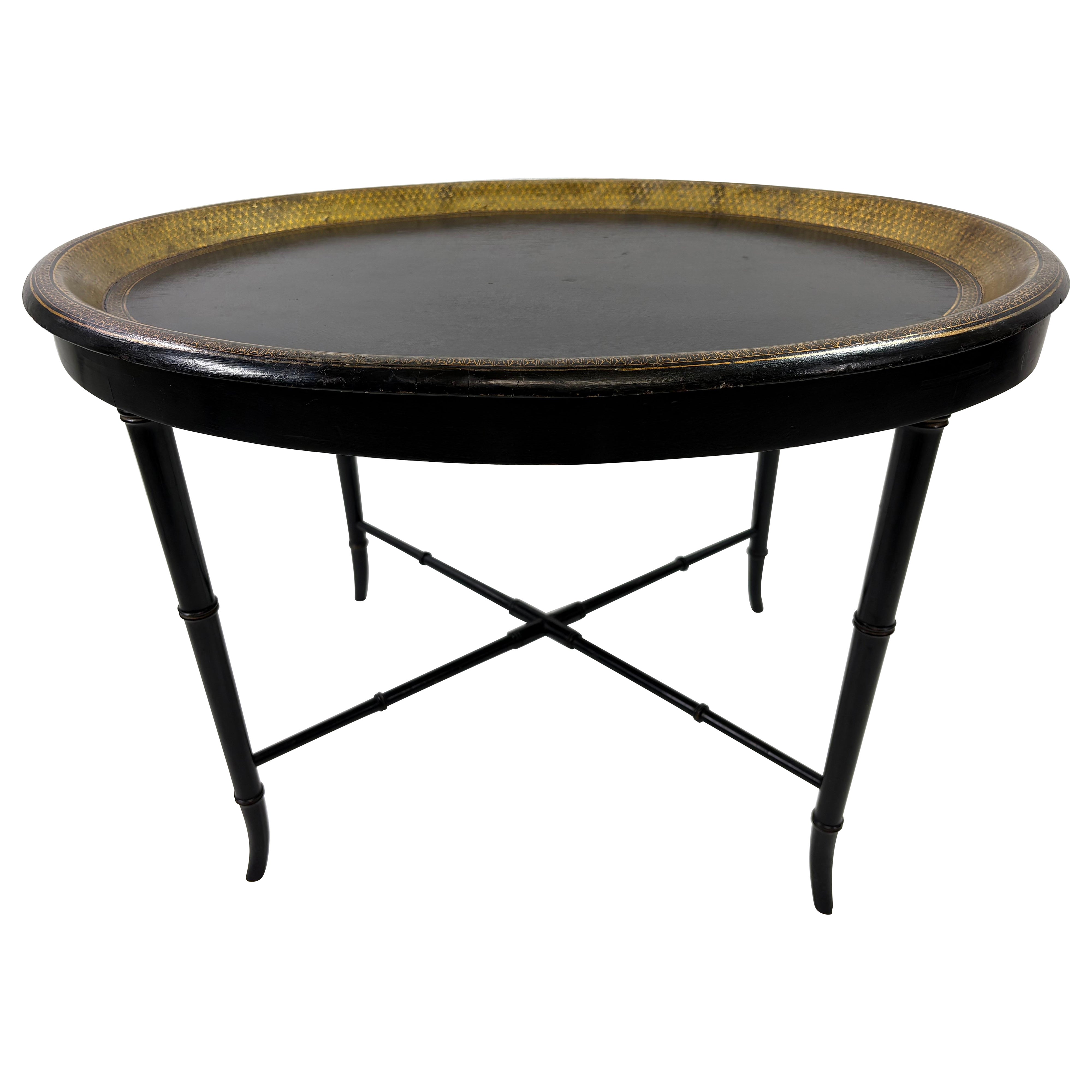 Late 19 century Regency style papier-mâché tray table