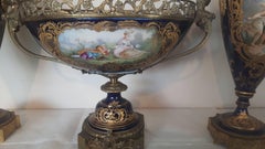 Late 19th Century Sevre Style Porcelain and Ormolu Assembled Ganiture