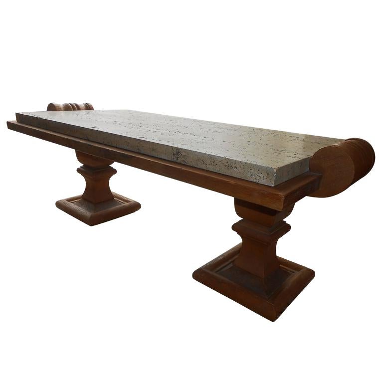 Late 1930s Oak Low Table by Jean-Charles Moreux, France 1938