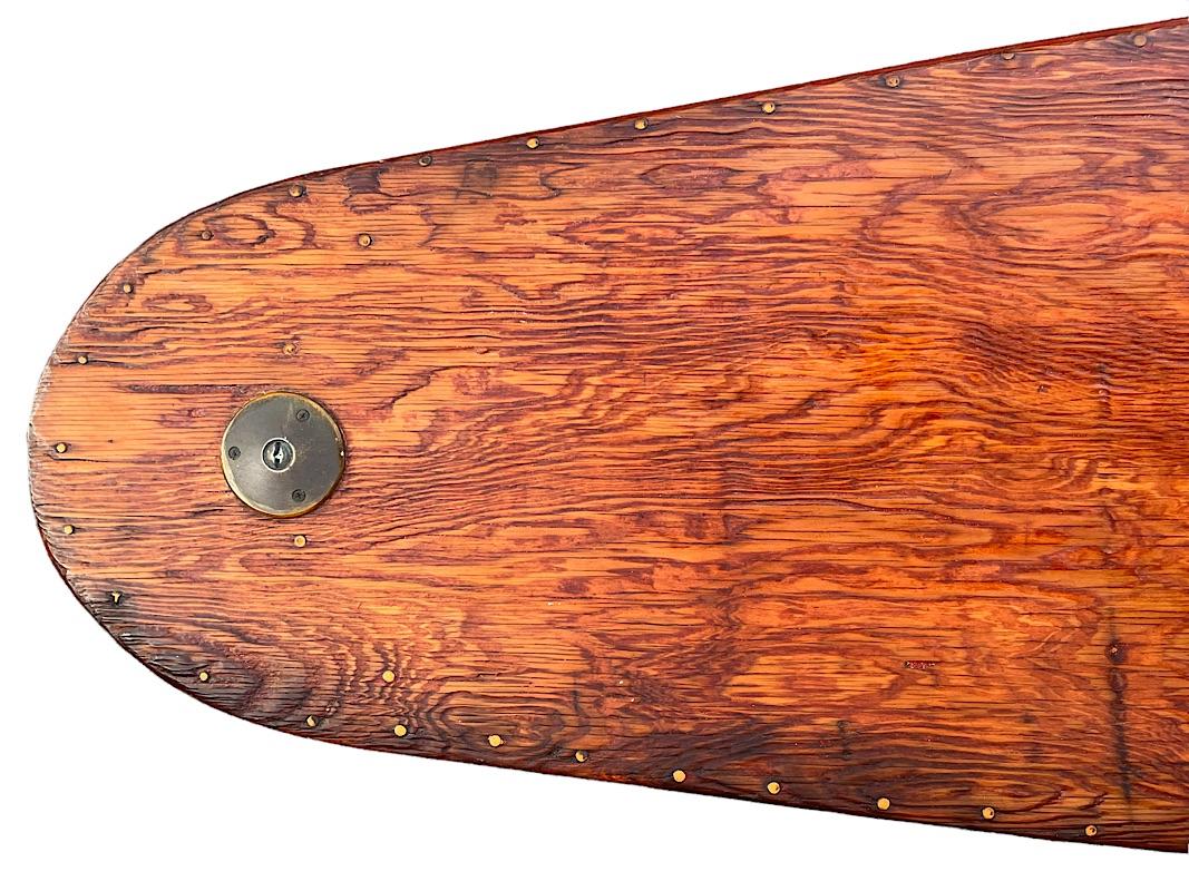 Late-1930s Tom Blake Style Hollow Wooden “Kookbox” Early Surfboard In Good Condition In Haleiwa, HI