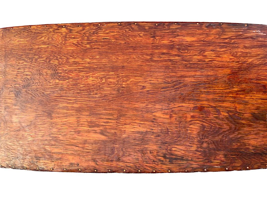 Mid-20th Century Late-1930s Tom Blake Style Hollow Wooden “Kookbox” Early Surfboard