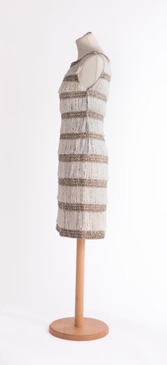SPECIAL PRICE: Late 1950 early 1960's Balmain Encrusted Silver Cocktail Dress