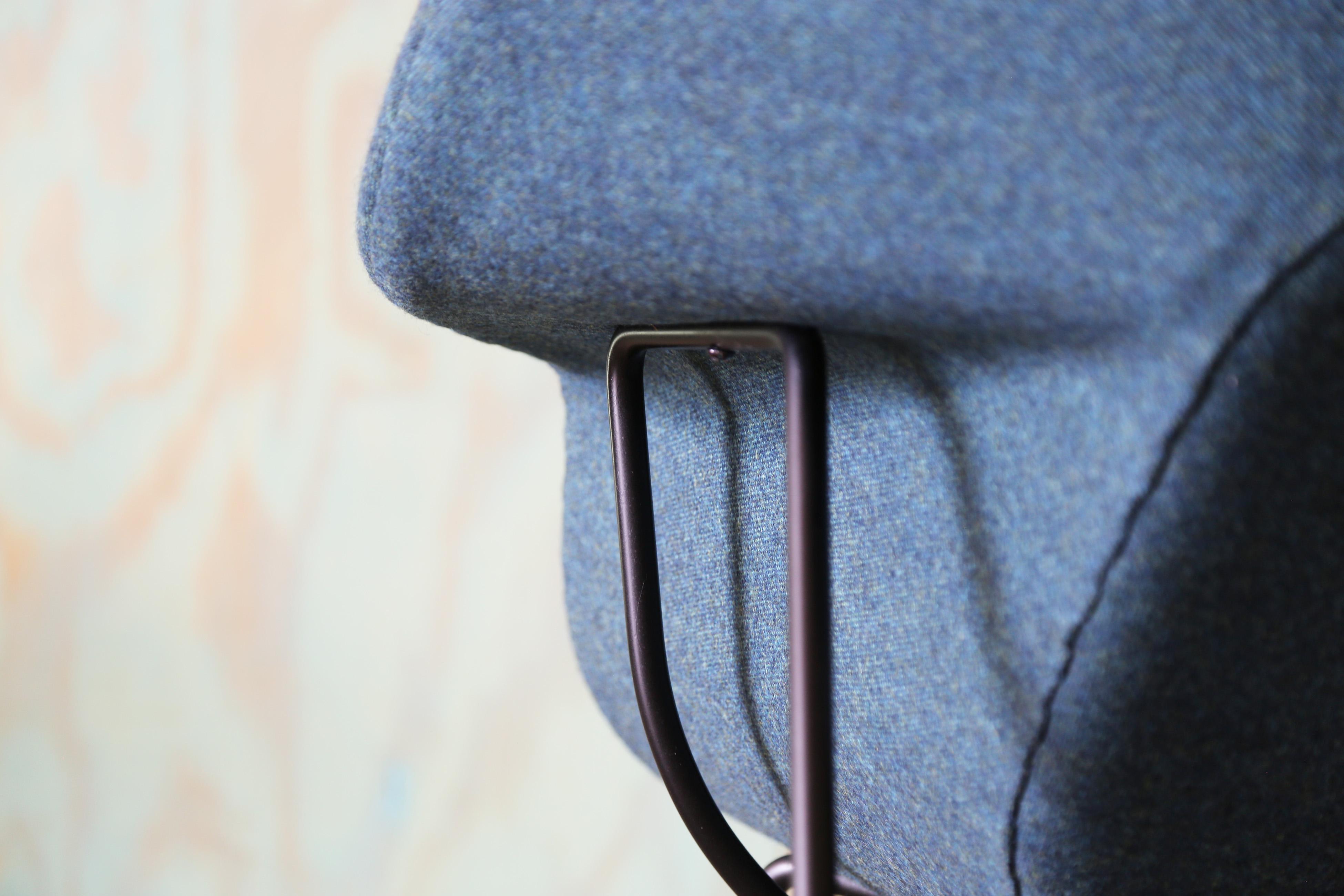 Sedia a grembo con ottomana di seconda generazione di Eero Saarinen per Knoll, fine anni '50, colore verde acqua. in vendita 4