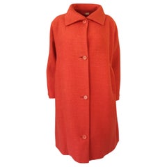 Late 1950s, Early 1960 Eisa by Cristóba Balenciaga Couture Orange Coat