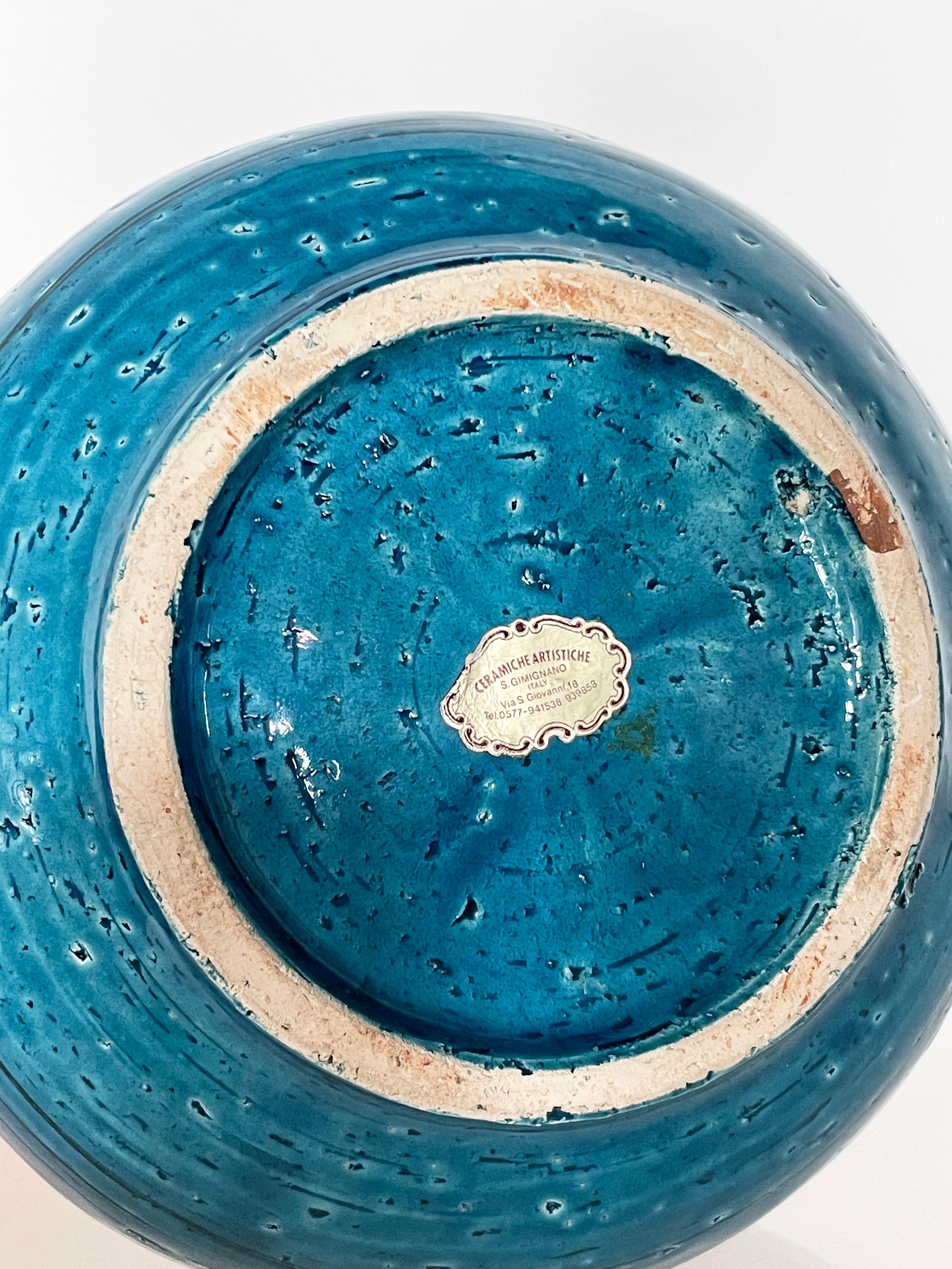 Ceramica Caraffa da acqua blu Aldo Londi Rimini per Bitossi, fine anni '50-inizio anni '60, Italia in vendita