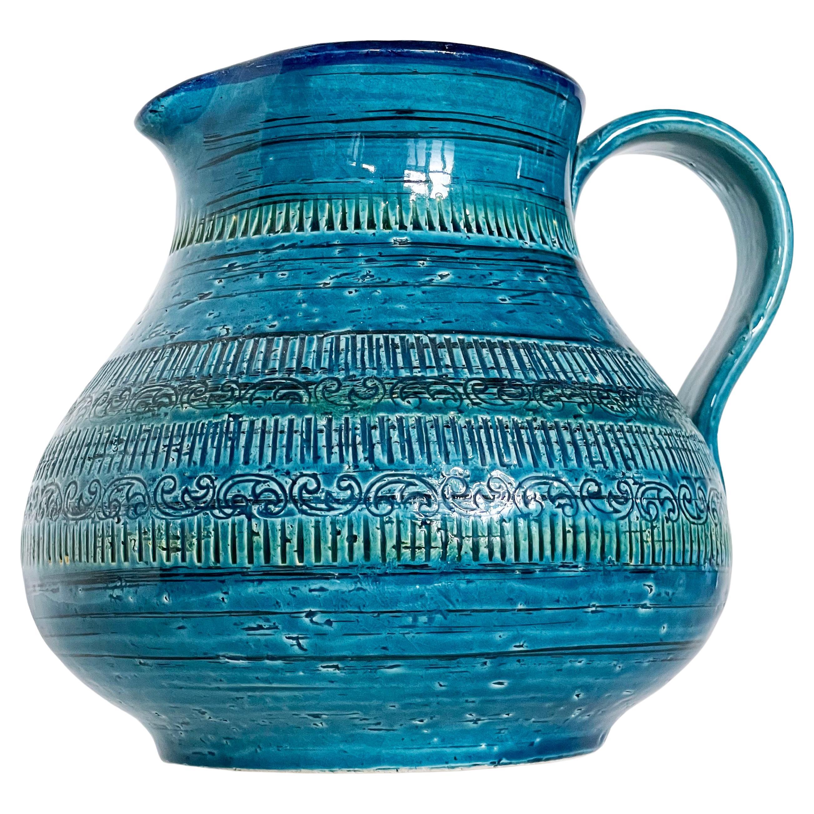 Caraffa da acqua blu Aldo Londi Rimini per Bitossi, fine anni '50-inizio anni '60, Italia in vendita