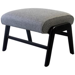 Late 1950s G-Plan 'Siesta' Adjustable Footstool in Two-Tone Grey Wool