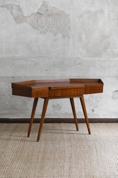 Late 1950s Teak Vanity with Drop-leaf Top
