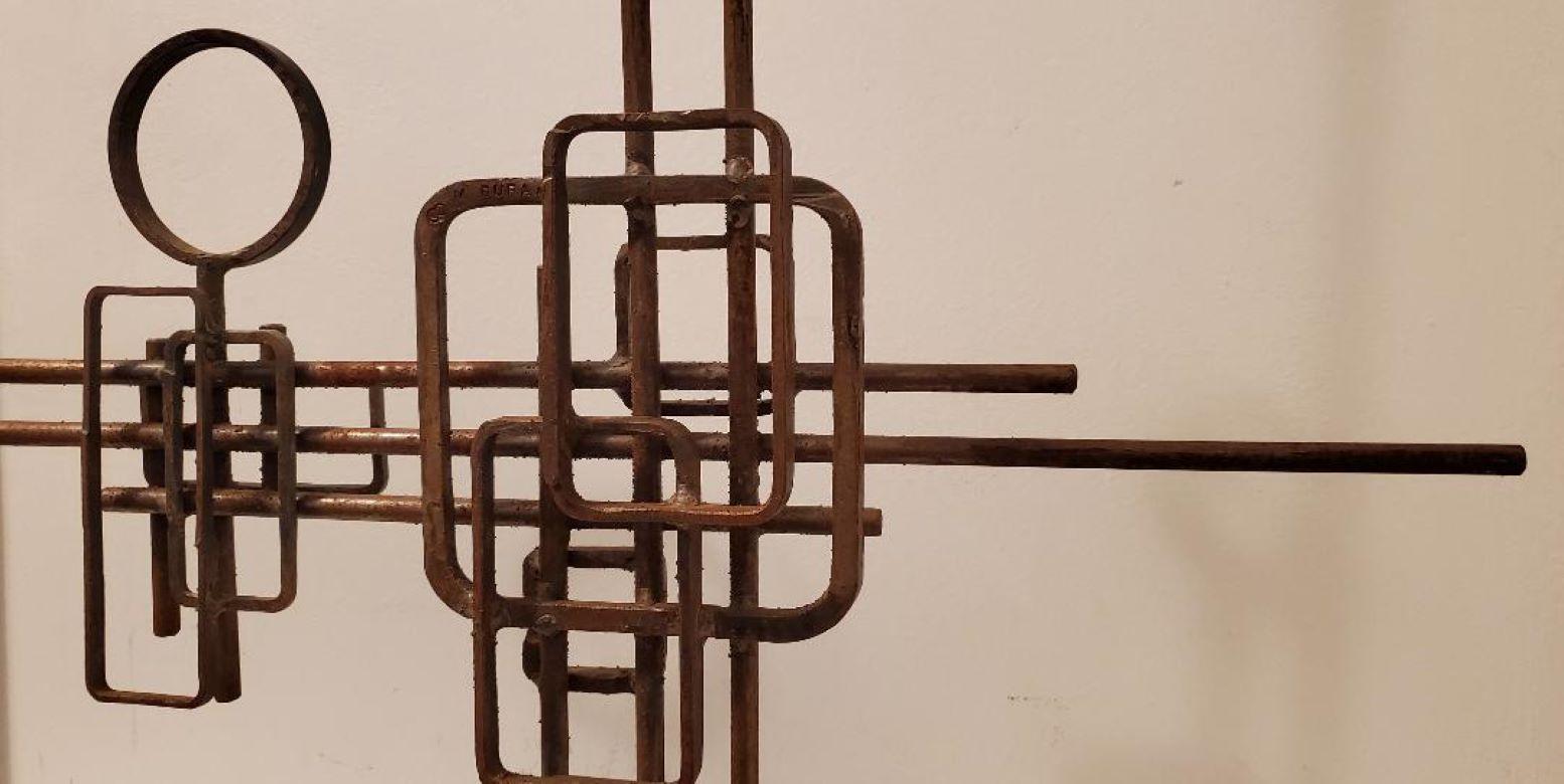 Americano Scultura astratta in metallo forgiata a mano dell'artista M. I. Durand, fine anni '60, inizio anni '70. in vendita