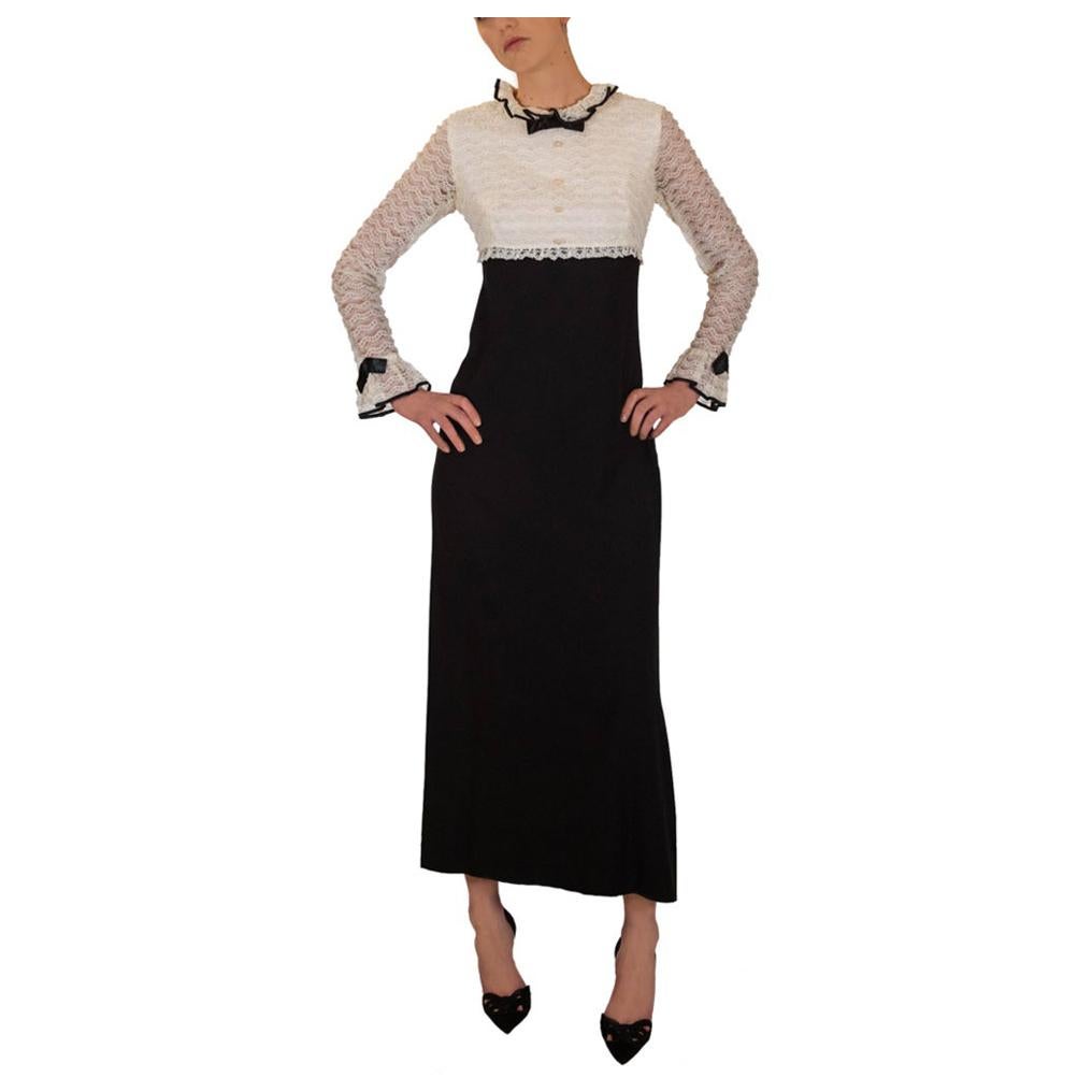 Late 1960s / Early 1970s Tuxedo Inspired Evening Dress
