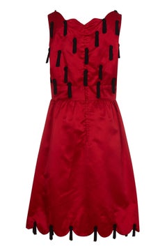 Fin des années 1960 ou 1970 Jo Copeland for Lisa Meril Red Silk Tassel Dress