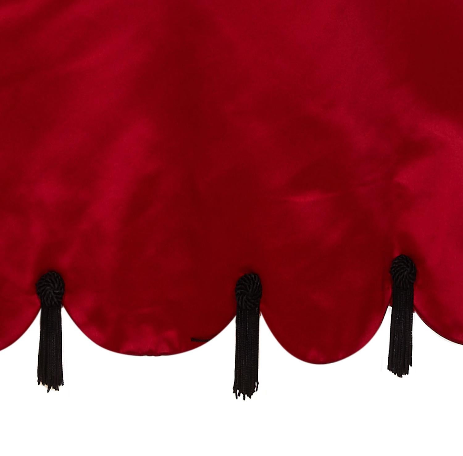 Fin des années 1960 ou 1970 Jo Copeland for Lisa Meril Red Silk Tassel Dress Pour femmes en vente