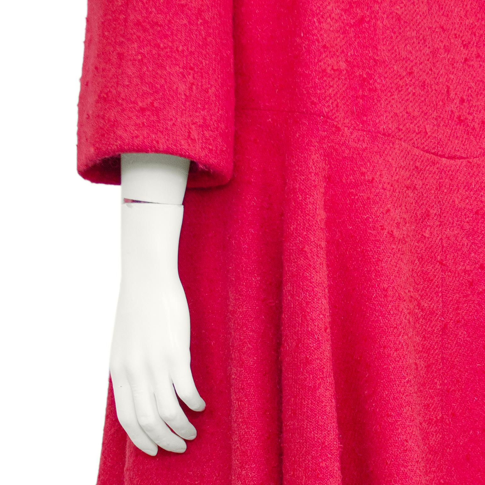 Late 1960s Pierre Cardin Scarlet Swing Coat For Sale 1